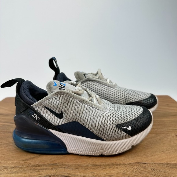 Nike 270 Junior Grey And Blue Little Kids Nike Air Max 270 Gray